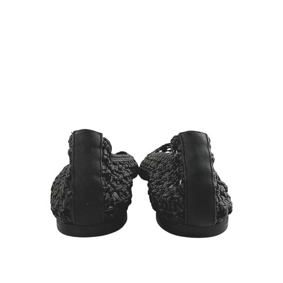 NEW Steve Madden Saxton Black Woven Pointed Toe Slip On Ballet Flats Shoes Sz 6 - Picture 3 of 8